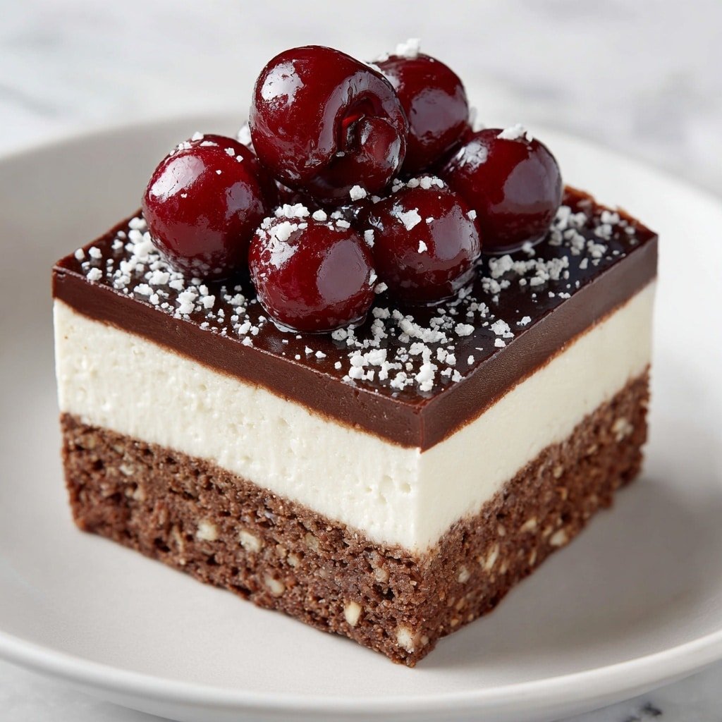 Cherry Chocolate Brownie Cheesecake Bars Recipe - Article Image 1 — Cherry Chocolate Brownie Cheesecake Bars, Chocolate Cherry Dessert, Fudgy Brownie Bars with Cherry Topping, No-Bake Cheesecake with Cherries, Decadent Cherry Chocolate Treats