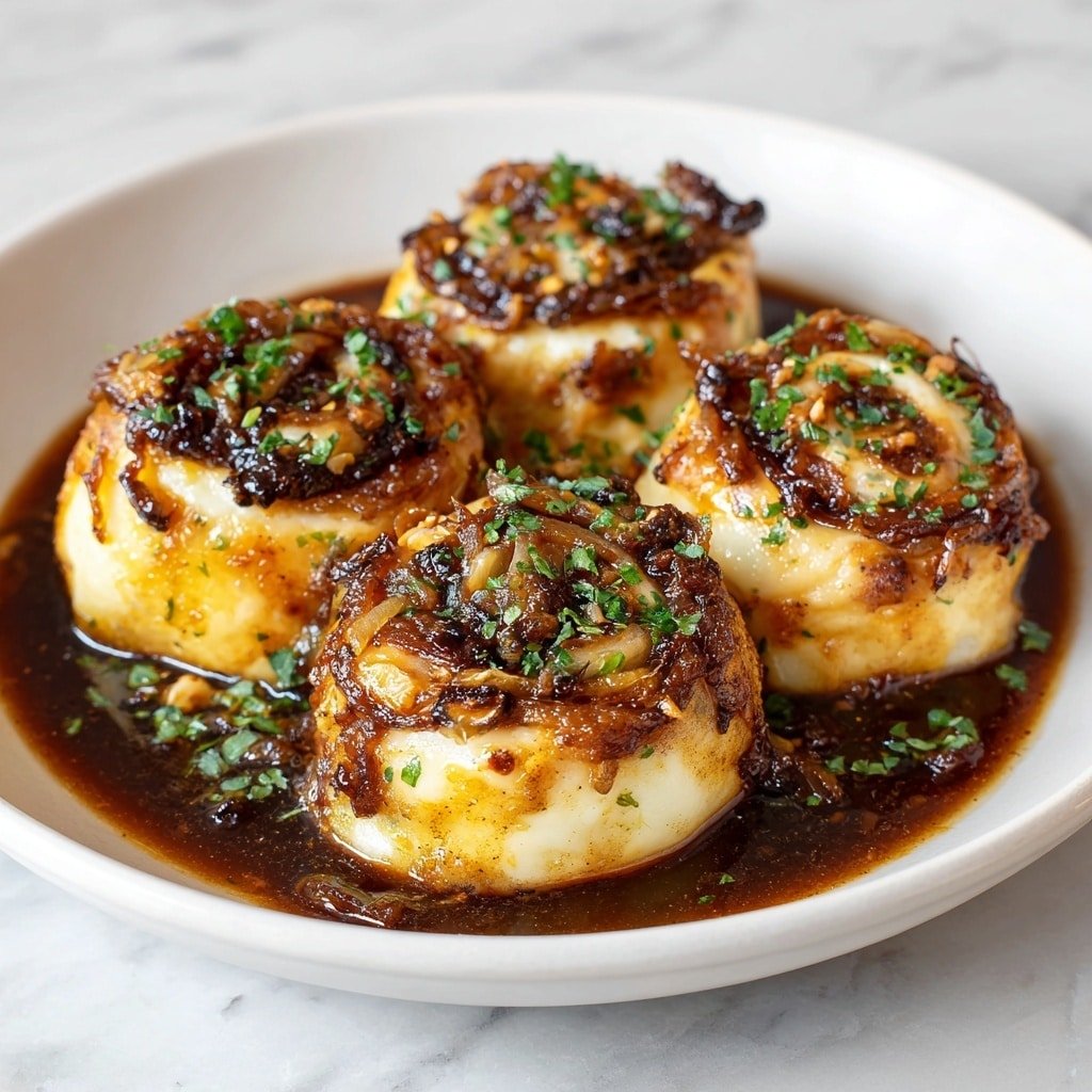French Onion Steak Pinwheels Recipe - Article Image 1 — French Onion Steak Pinwheels, French Onion Steak Pinwheels recipe, savory steak pinwheels with caramelized onions, easy French onion steak appetizer, gourmet steak pinwheels