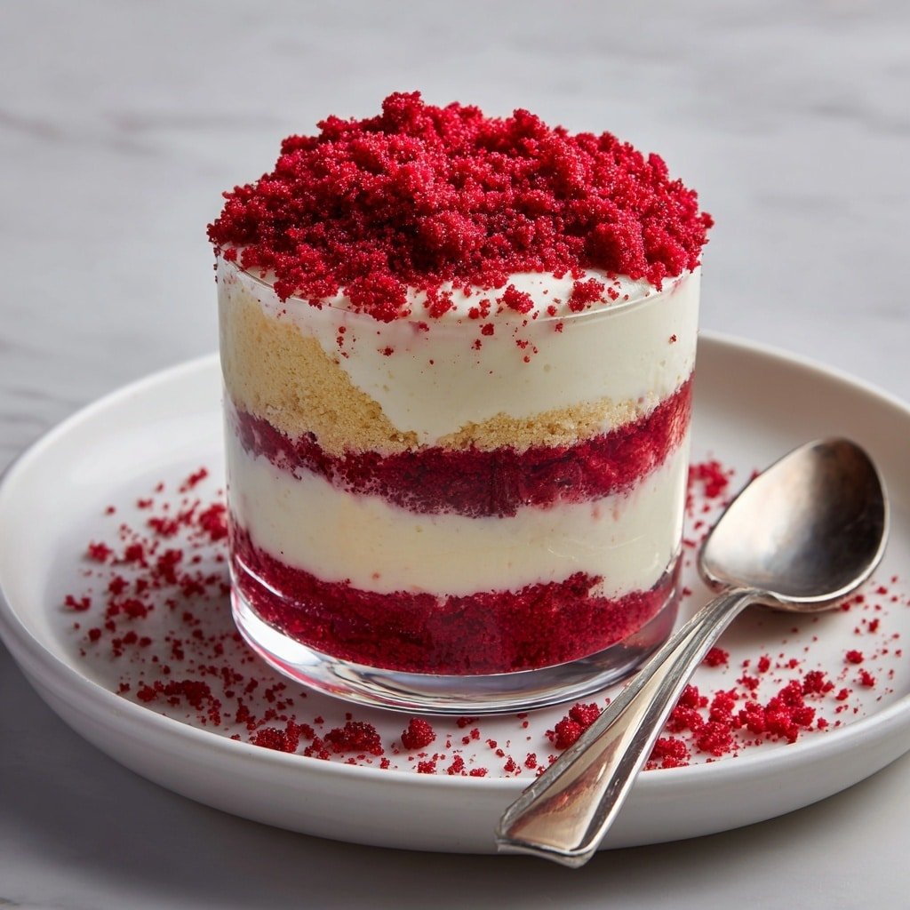 Red Velvet Pudding with Cream Cheese Layer Recipe - Article Image 1 — Red Velvet Pudding with Cream Cheese Layer, red velvet dessert, creamy red velvet pudding, homemade pudding with cream cheese, easy red velvet treat