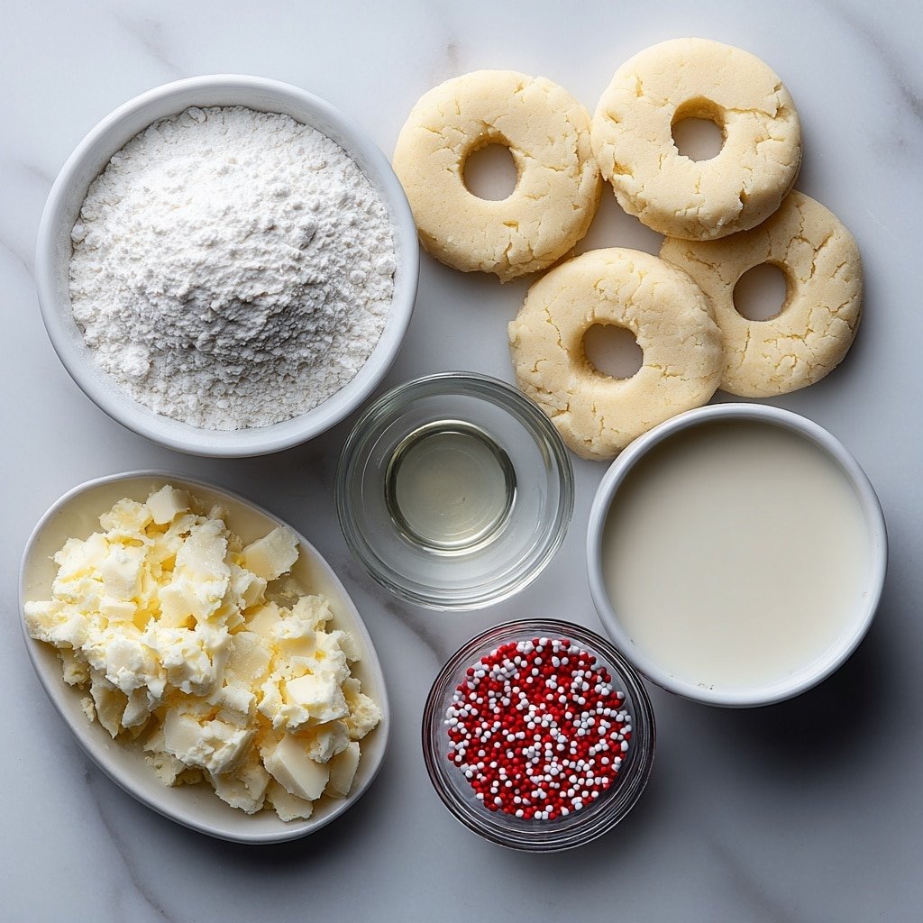 Valentine’s Day Air Fryer Biscuit Donuts Recipe - Ingredients Image — Valentine’s Day Air Fryer Biscuit Donuts, easy Valentine's Day breakfast ideas, air fryer sweet treats, homemade biscuit donuts, festive Valentine's Day dessert