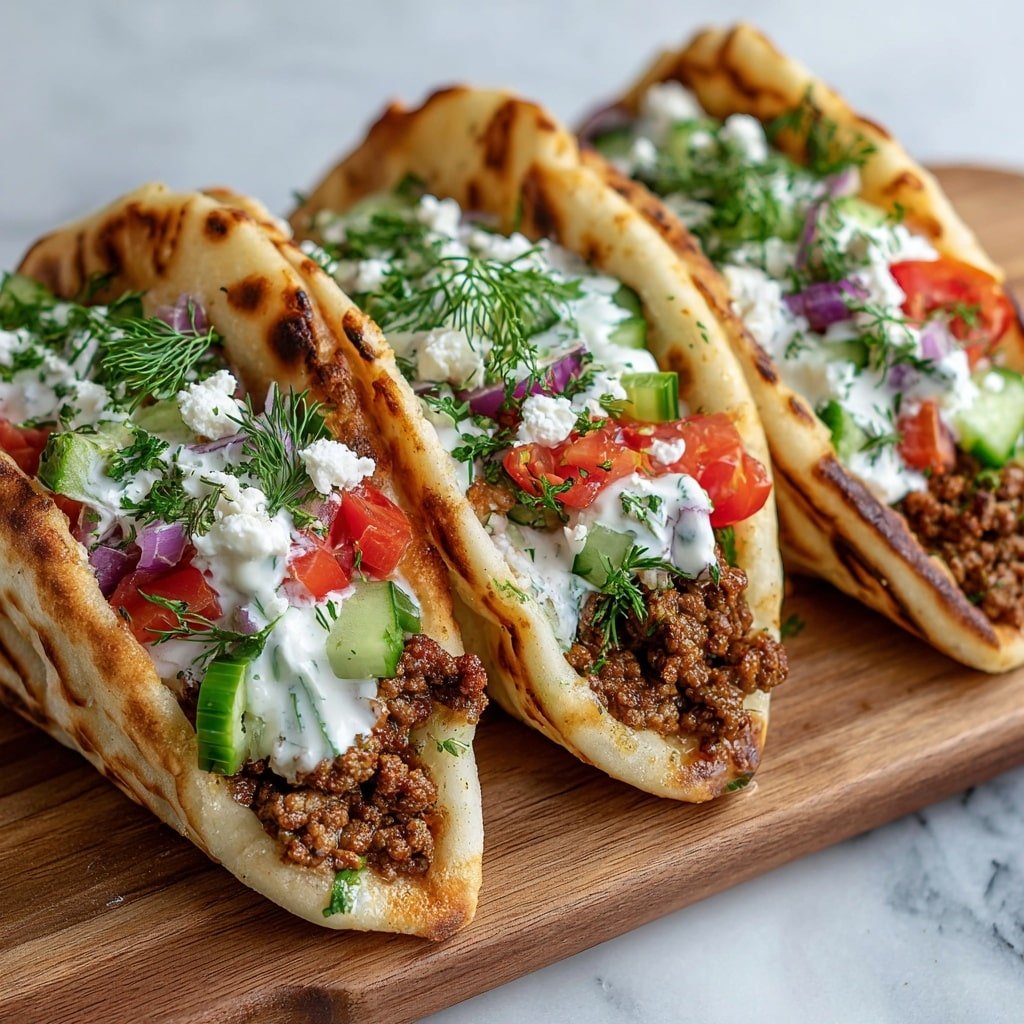 Greek Beef Wraps with Garlic Yogurt Sauce Recipe - Article Image 2 — Greek Beef Wraps with Garlic Yogurt Sauce, Greek Beef Wraps, Beef Wraps with Garlic Yogurt, Mediterranean Beef Wraps, Easy Greek Beef Dinner