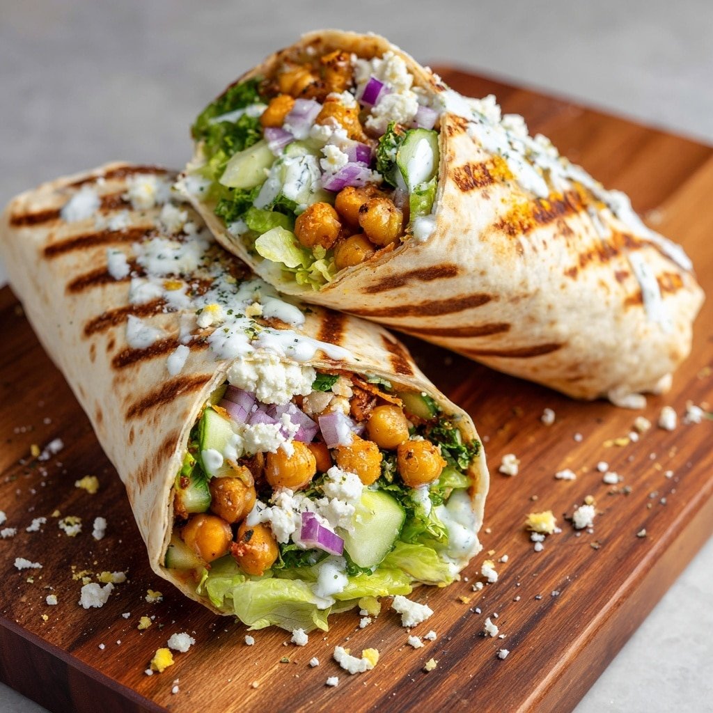Roasted Chickpea and Pepper Wraps Recipe - Article Image 2 — Roasted Chickpea and Pepper Wraps, healthy vegetarian wraps, quick vegetarian lunch recipes, plant-based wraps with chickpeas, easy veggie wraps