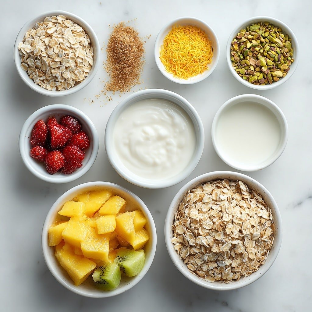 Indian Kulfi Overnight Oats Recipe - Ingredients Image — Indian Kulfi Overnight Oats, Indian Kulfi Overnight Oats recipe, Indian flavored overnight oats, exotic breakfast oats, creamy Indian breakfast