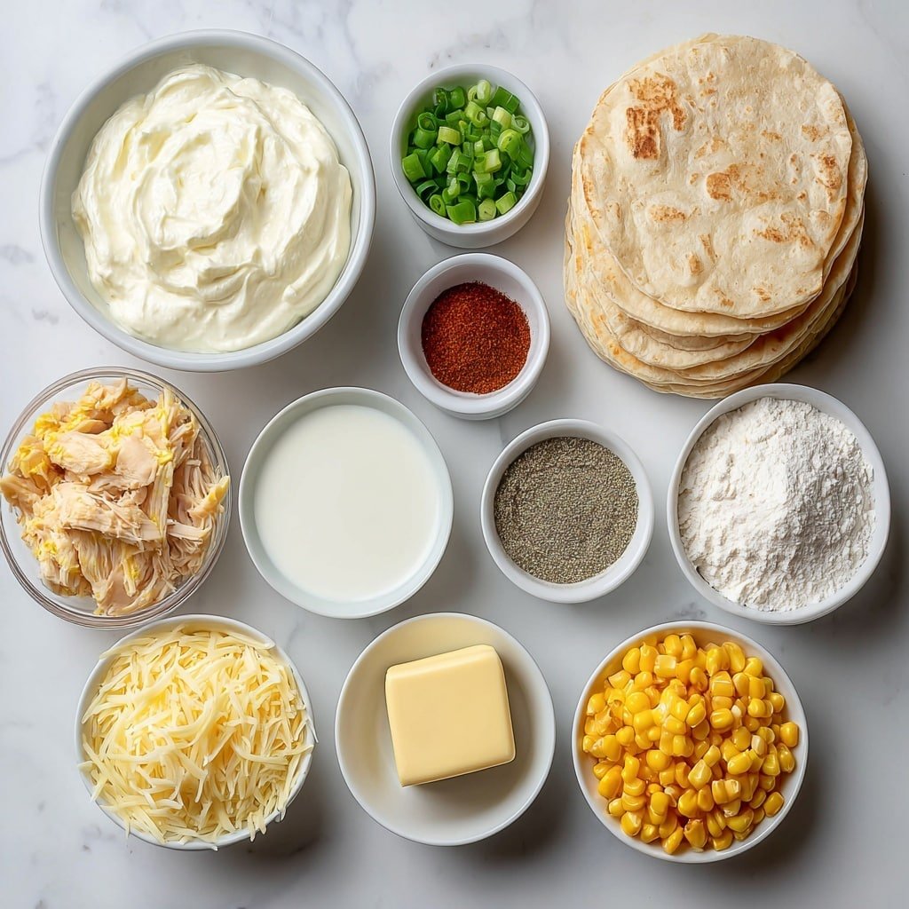 White Chicken Chili Tacos Recipe - Ingredients Image — White Chicken Chili Tacos, white chicken chili tacos recipe, cheesy chicken tacos, quick weeknight tacos, savory chicken taco ideas