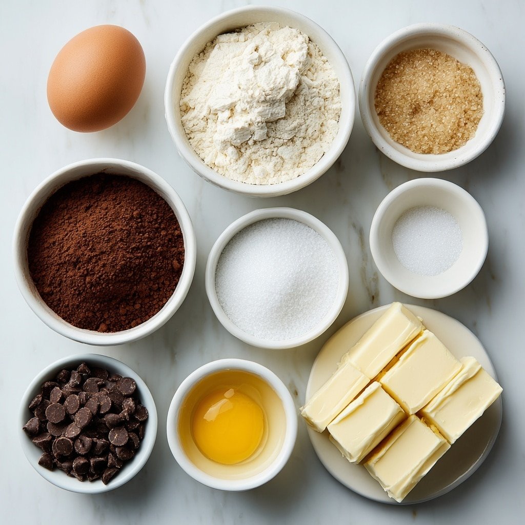 Brookie Cookies Recipe - Ingredients Image — Brookie Cookies, brownie and cookie hybrid, chocolate chip brownie cookies, easy brookie recipe, fudgy cookie bars