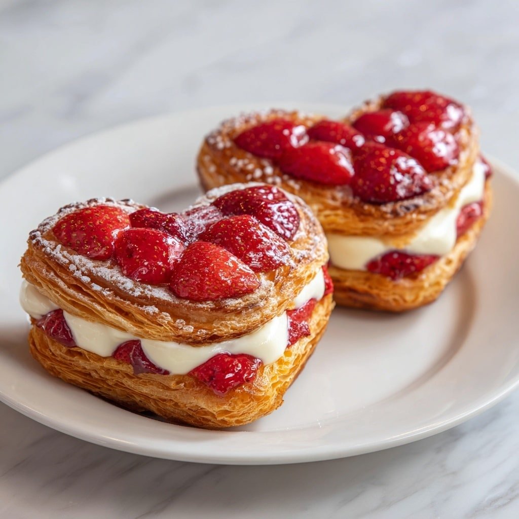 Strawberry Puff Pastry Danishes Recipe - Article Image 2 — Strawberry Puff Pastry Danish, easy strawberry danish recipe, flaky puff pastry dessert, homemade strawberry danishes, fruit-filled pastry treats