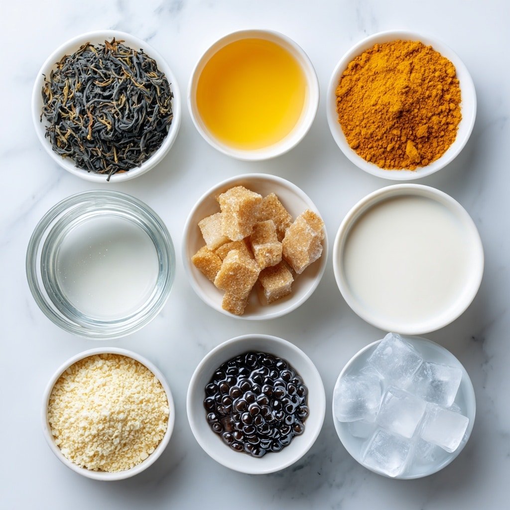 Thai Iced Tea with Boba Recipe - Ingredients Image — Thai Iced Tea with Boba, Thai Iced Tea recipe, Boba tea at home, Thai tea with tapioca pearls, Homemade Thai milk tea