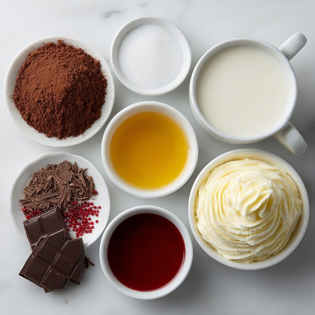 Red Velvet Latte with Coffee Recipe - Ingredients Image — Red Velvet Latte with Coffee, Red Velvet Latte recipe, Crimson coffee drinks, Chocolate beet latte, Creamy red velvet coffee