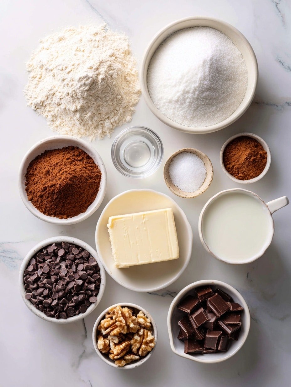 Brownie Cookie Dough No-Bake Treat Recipe - Ingredients Image — Brownie Cookie Dough No-Bake Treat, no-bake cookie dough recipes, easy chocolate dessert, quick no-bake treats, indulgent cookie dough bites