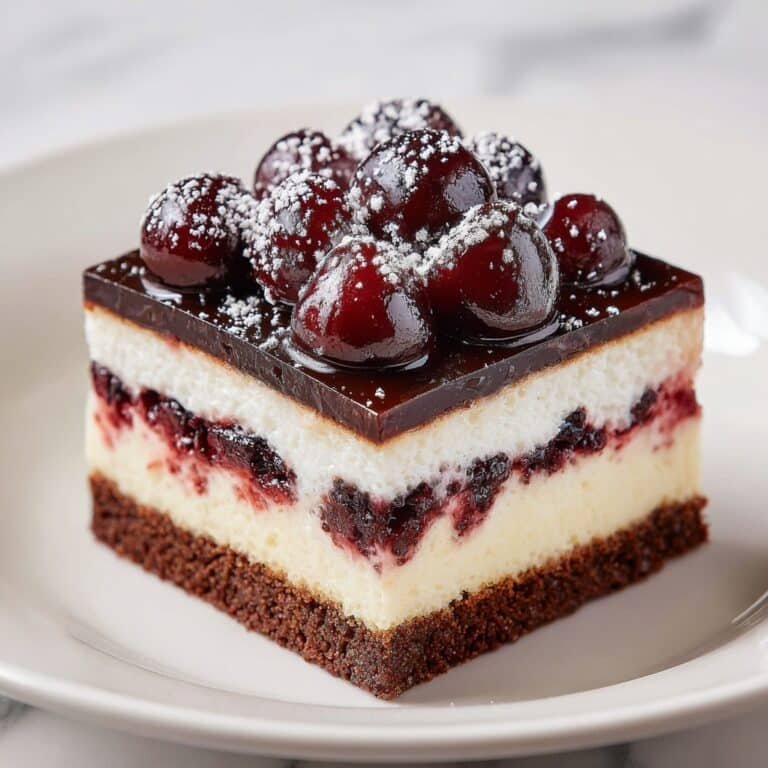 Cherry Chocolate Brownie Cheesecake Bars Recipe