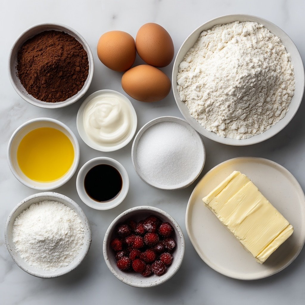 Pink Velvet Cupcakes with Cream Cheese Frosting Recipe - Ingredients Image — Pink Velvet Cupcakes with Cream Cheese Frosting, pink velvet cupcake recipe, easy red velvet cupcakes, moist pink cupcakes with frosting, celebration cupcake ideas