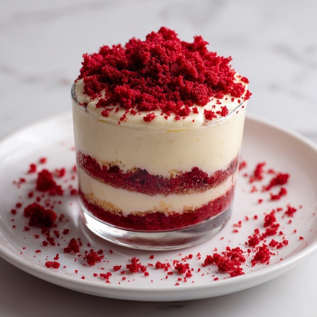 Red Velvet Pudding with Cream Cheese Layer Recipe - Article Image 2 — Red Velvet Pudding with Cream Cheese Layer, red velvet dessert, creamy red velvet pudding, homemade pudding with cream cheese, easy red velvet treat