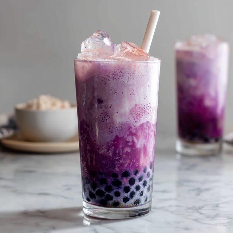 Ube Milk Tea with Tapioca Pearls Recipe