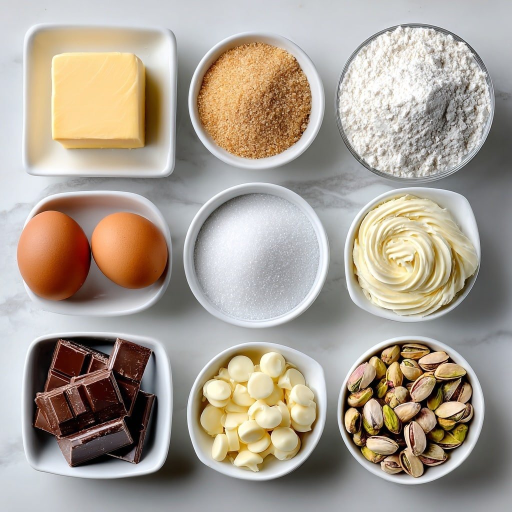 Pistachio Cream Cookies Recipe - Ingredients Image — Pistachio Cream Cookies, pistachio cookie recipe, nutty cookies with pistachio filling, chocolate pistachio cookies, homemade pistachio cookies