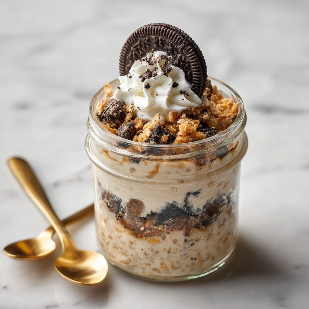 Oreo Overnight Oats Recipe - Article Image 2 — Oreo Overnight Oats, chocolate overnight oats, easy breakfast with Oreos, healthy oatmeal recipes, overnight oats with cookies