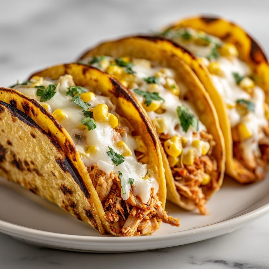 White Chicken Chili Tacos Recipe - Article Image 2 — White Chicken Chili Tacos, white chicken chili tacos recipe, cheesy chicken tacos, quick weeknight tacos, savory chicken taco ideas
