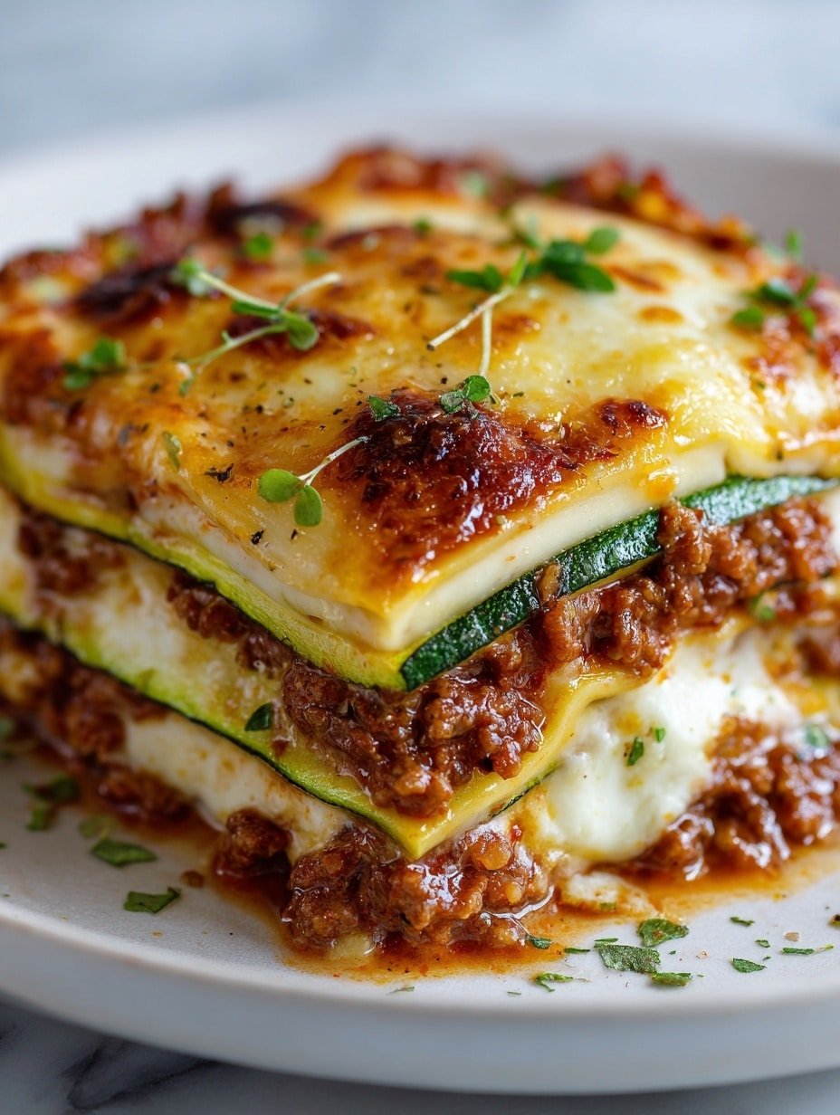 Low-Carb Zucchini Lasagna Recipe - Article Image 1 — Low-Carb Zucchini Lasagna, zucchini lasagna recipe, healthy zucchini lasagna, low-carb lasagna ideas, zucchini noodle lasagna