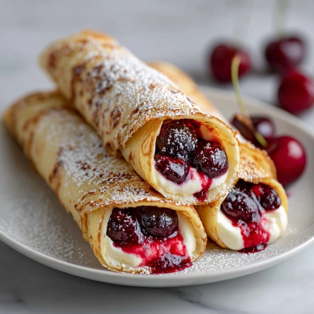Cherry Cheesecake Chimichangas Recipe - Article Image 1 — Cherry Cheesecake Chimichangas, Cherry Cheesecake Dessert Recipe, Crispy Cherry Chimichangas, Easy Cherry Cheesecake Treat, No-Bake Cherry Chimichangas