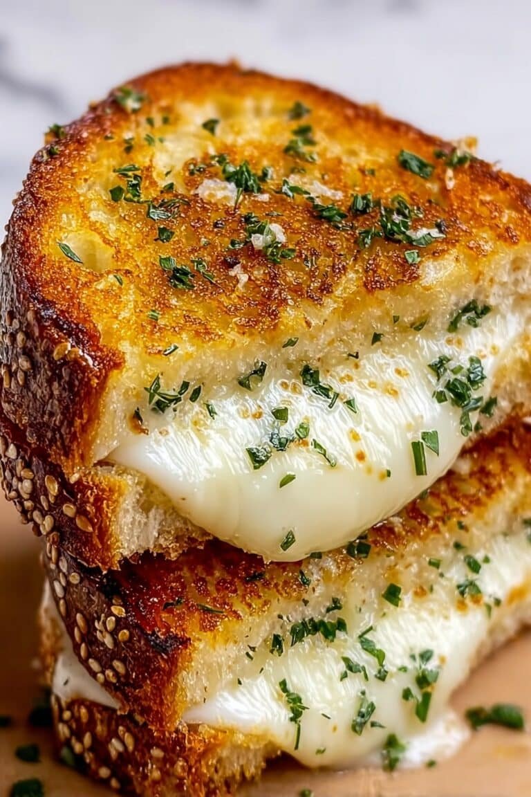 Garlic Bread Grilled Cheese Sandwich Recipe