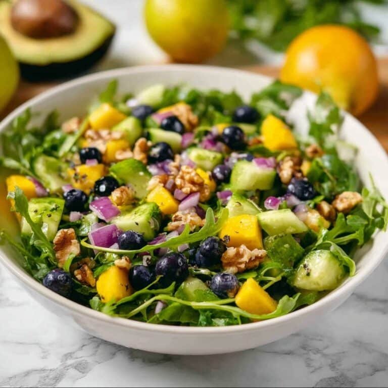 Fresh Mango Cucumber Salad with Blueberries Recipe