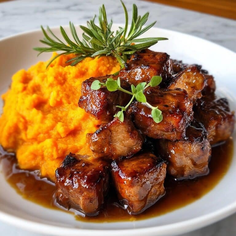 Apple Cider Pork with Creamy Sweet Potatoes Recipe