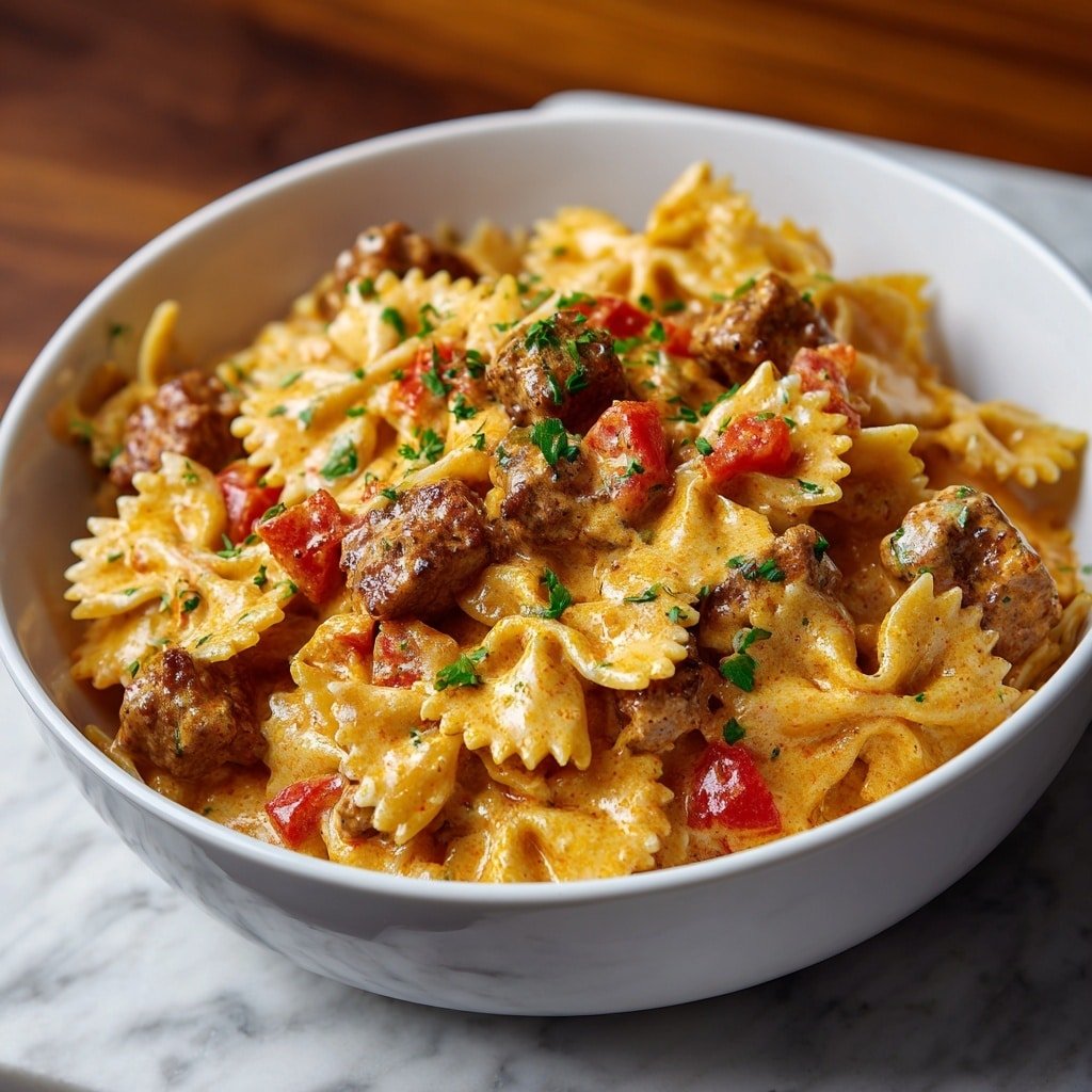 Creamy Velveeta Beef Bowtie Pasta Recipe - Article Image 2 — Creamy Velveeta Beef Bowtie Pasta, creamy pasta with beef and Velveeta, easy cheesy beef pasta, weeknight bowtie pasta dish, comforting pasta with Velveeta