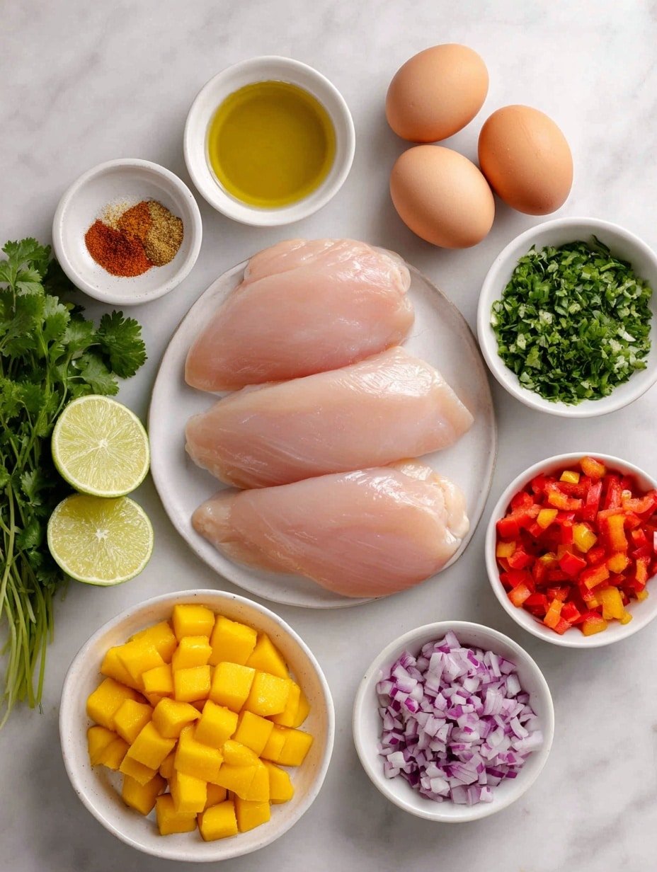 Grilled Chicken with Mango Salsa Recipe - Ingredients Image — Grilled Chicken with Mango Salsa, grilled chicken with mango salsa, mango salsa chicken, easy grilled chicken recipes, fruity chicken dishes