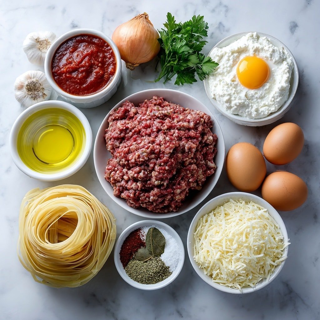 Beef Lasagna Roll-Ups Recipe - Ingredients Image — Beef Lasagna Roll-Ups, easy beef lasagna rolls, cheesy lasagna roll-ups, Italian beef pasta dish, hearty dinner ideas