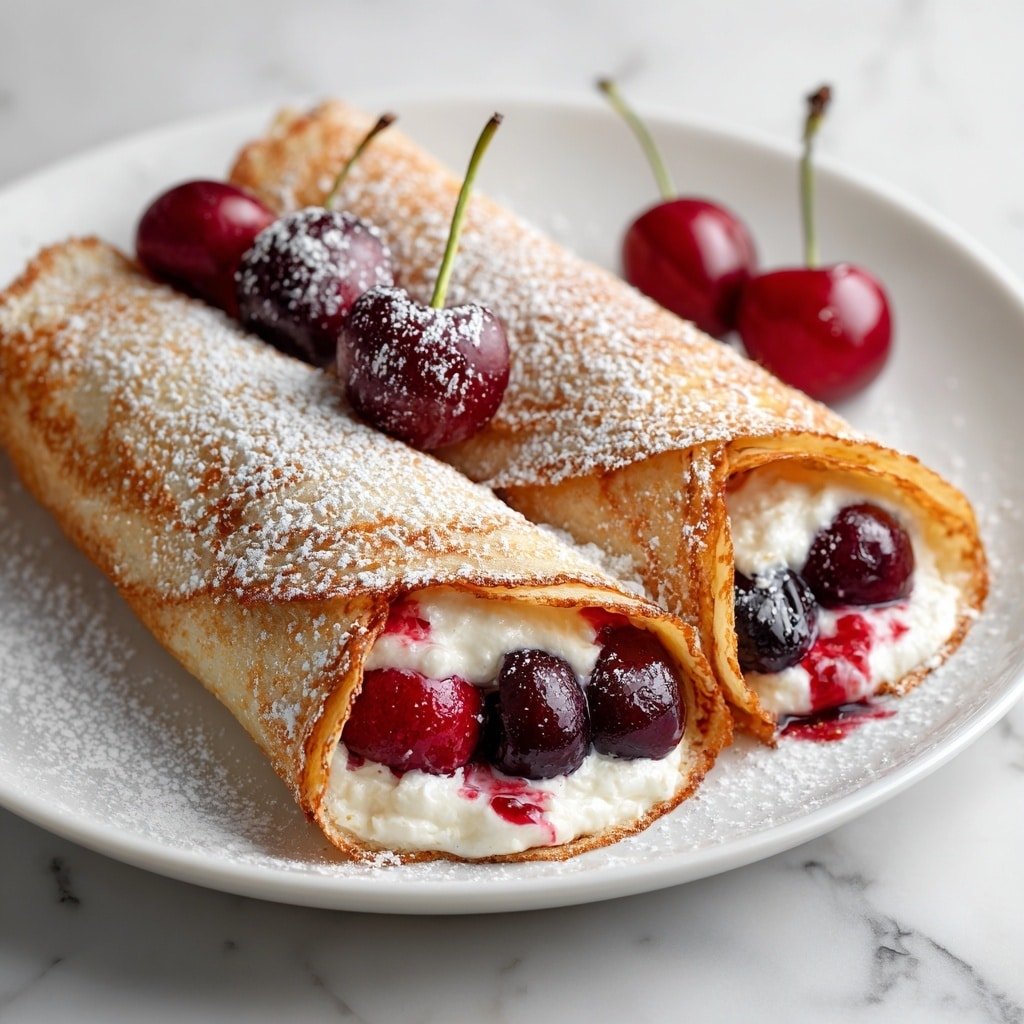 Cherry Cheesecake Chimichangas Recipe - Article Image 2 — Cherry Cheesecake Chimichangas, Cherry Cheesecake Dessert Recipe, Crispy Cherry Chimichangas, Easy Cherry Cheesecake Treat, No-Bake Cherry Chimichangas