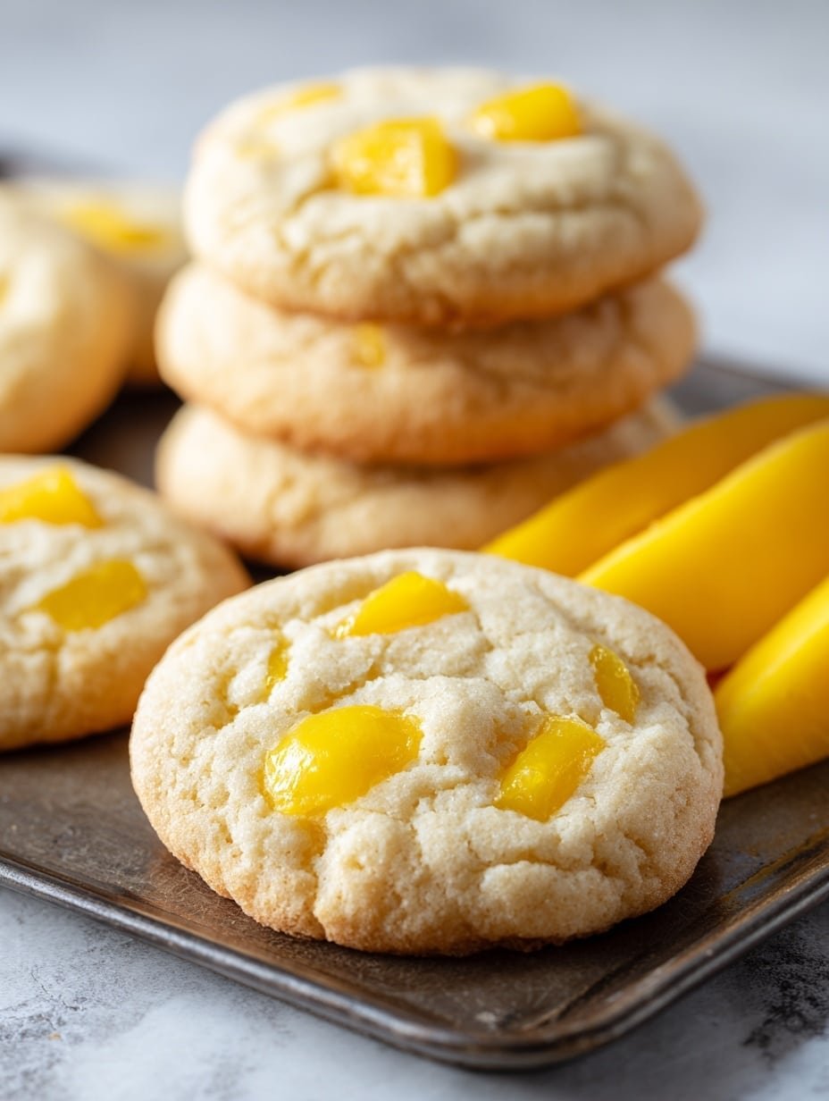 Mango Cookies with White Chocolate and Coconut Recipe - Article Image 2 — Mango Cookies with White Chocolate and Coconut, tropical cookie recipe, mango dessert cookies, white chocolate coconut cookies, easy tropical cookies