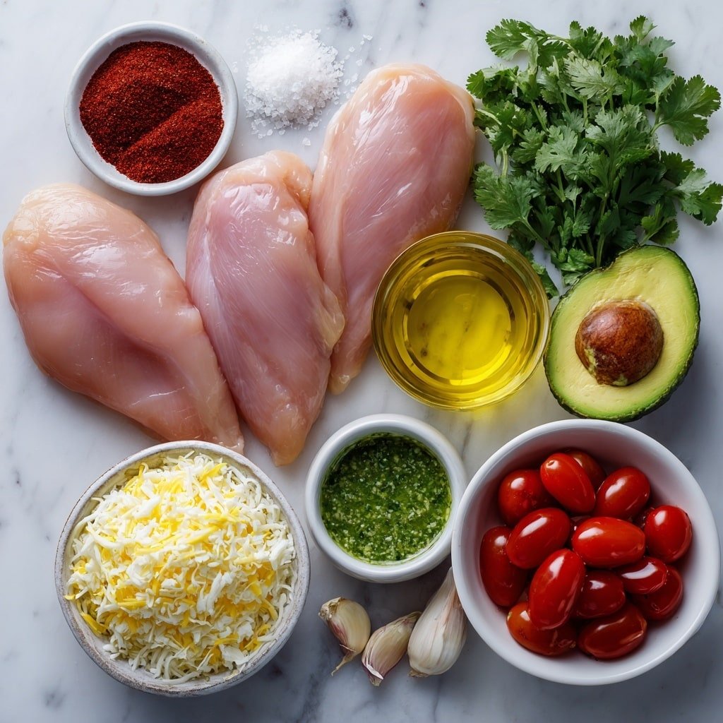 Grilled Avocado Chicken Recipe - Ingredients Image — Grilled Avocado Chicken, grilled chicken with avocado, easy chicken recipes, healthy grilled chicken, flavorful chicken dinner