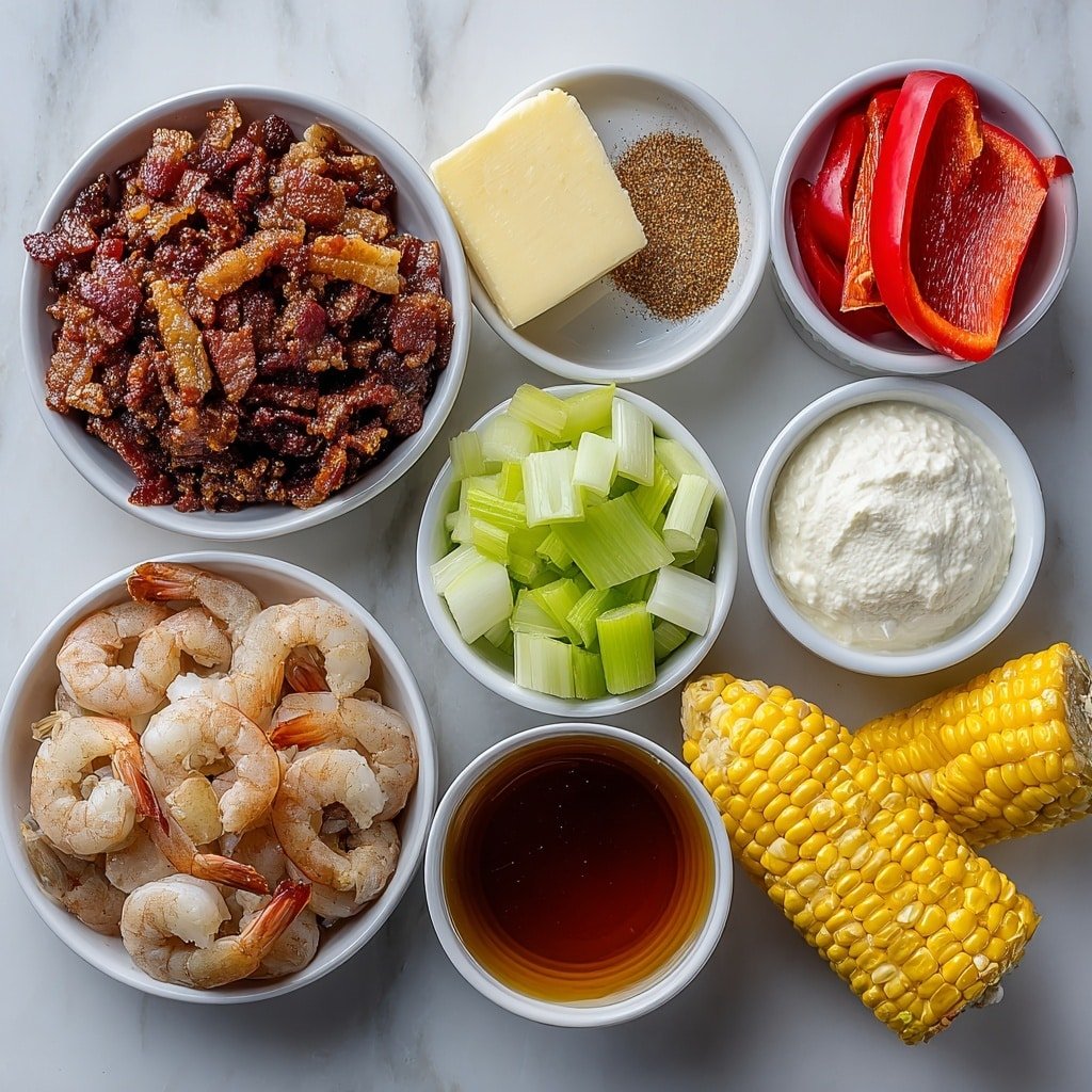 Creamy Shrimp Corn Bisque Recipe - Ingredients Image — Creamy Shrimp Corn Bisque, shrimp bisque recipe, corn bisque with shrimp, perfect seafood bisque, comforting creamy soup