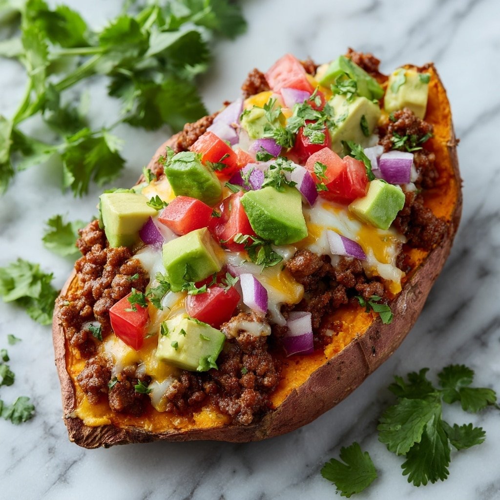 Taco Stuffed Sweet Potatoes Recipe - Article Image 2 — Taco Stuffed Sweet Potatoes, baked sweet potato dinner, healthy stuffed sweet potatoes, easy dinner recipes, flavorful taco stuffed sweet potatoes