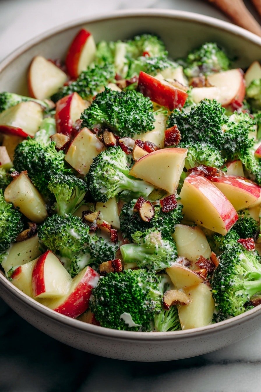 Honeycrisp Apple Broccoli Salad Recipe - Article Image 2 — Honeycrisp Apple Broccoli Salad, healthy broccoli apple salad, easy fruit and vegetable salad, tangy honey mayo dressing, refreshing apple broccoli side dish