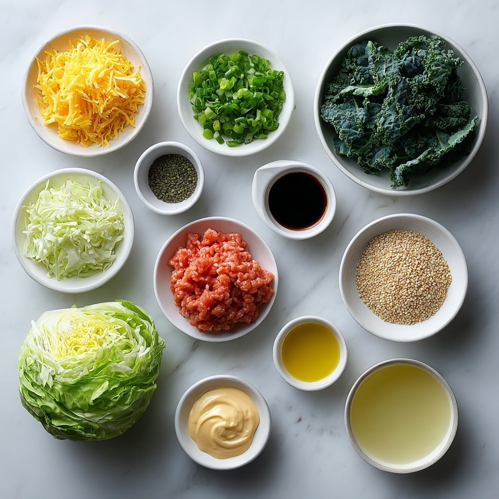 Egg Roll in a Bowl Recipe - Ingredients Image — Egg Roll in a Bowl, egg roll skillet recipe, healthy egg roll inspiration, quick one-pan dinner, low-carb Asian stir-fry