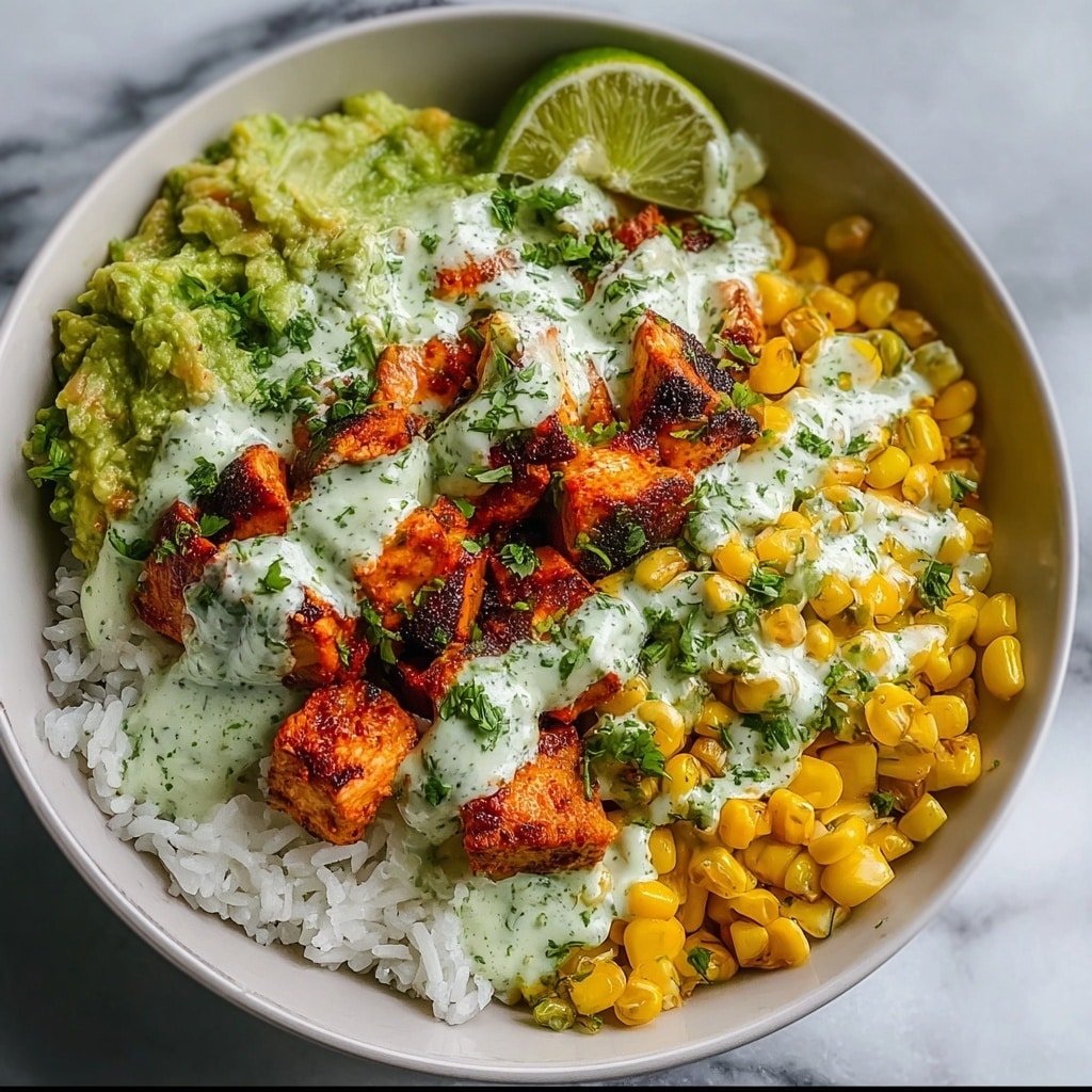 Street Corn Chicken Rice Bowl Recipe - Article Image 2 — Street Corn Chicken Rice Bowl, easy street corn chicken bowl, flavorful chicken rice recipe, quick rice bowl with corn and chicken, cheesy street corn chicken dish