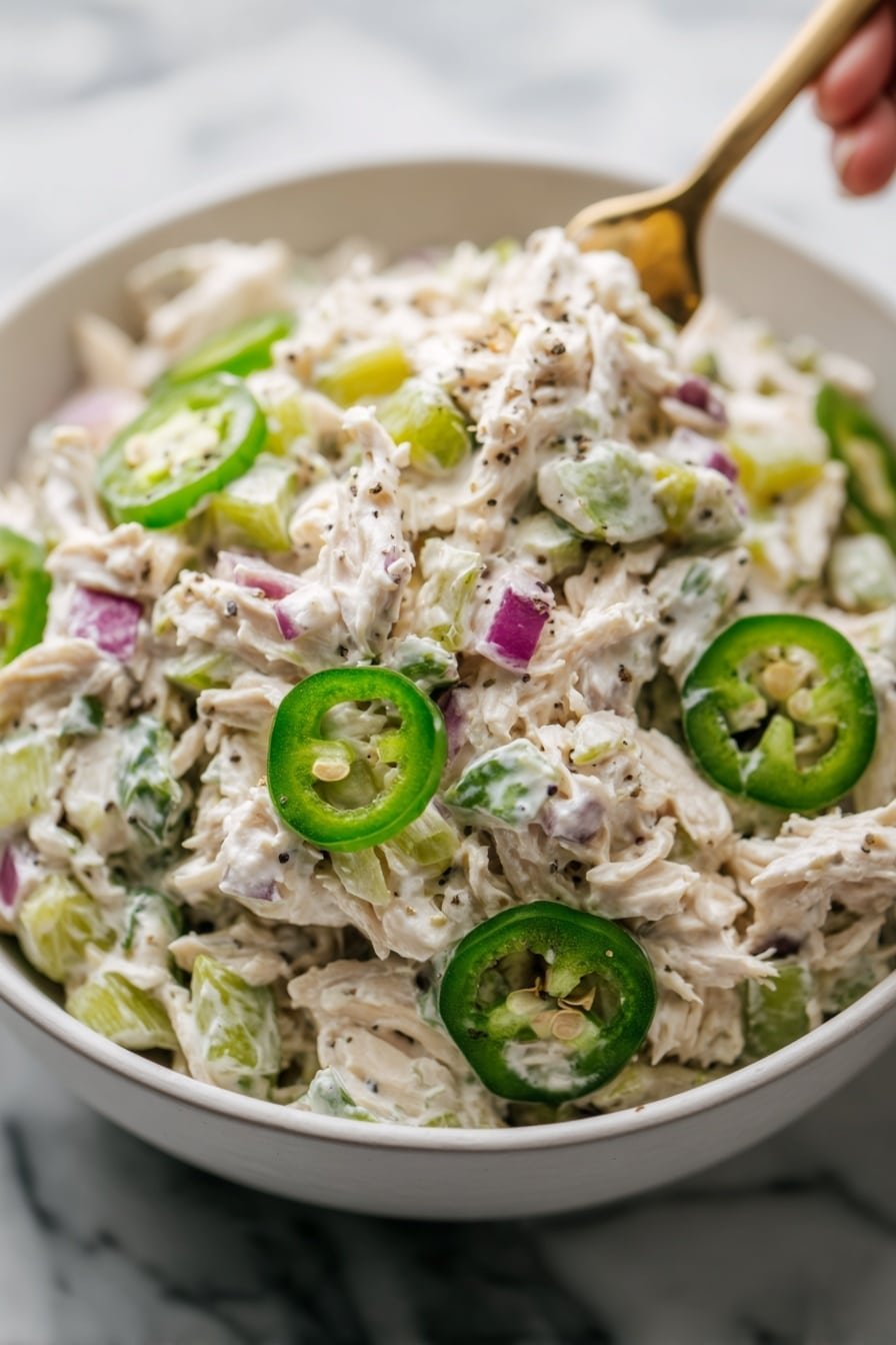 High Protein Pepperoncini Chicken Salad Recipe - Article Image 2 — High Protein Pepperoncini Chicken Salad, healthy chicken salad recipes, high-protein lunch ideas, easy chicken salad with Greek yogurt, flavorful protein salads