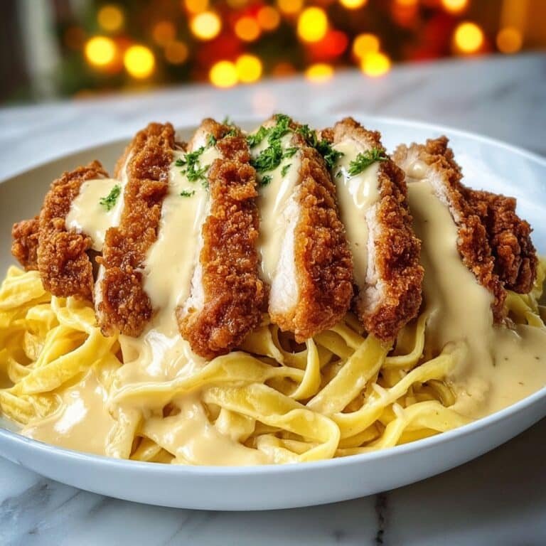 Crispy Chicken with Creamy Garlic Pasta Recipe