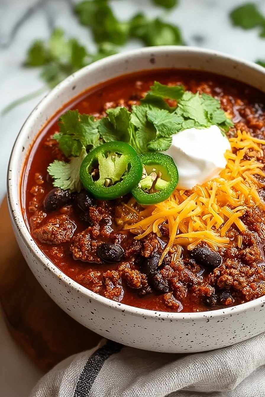 Easy Classic Beef Chili Recipe - Article Image 1 — Classic Beef Chili, easy beef chili, hearty chili recipe, quick beef chili, comforting chili dinner