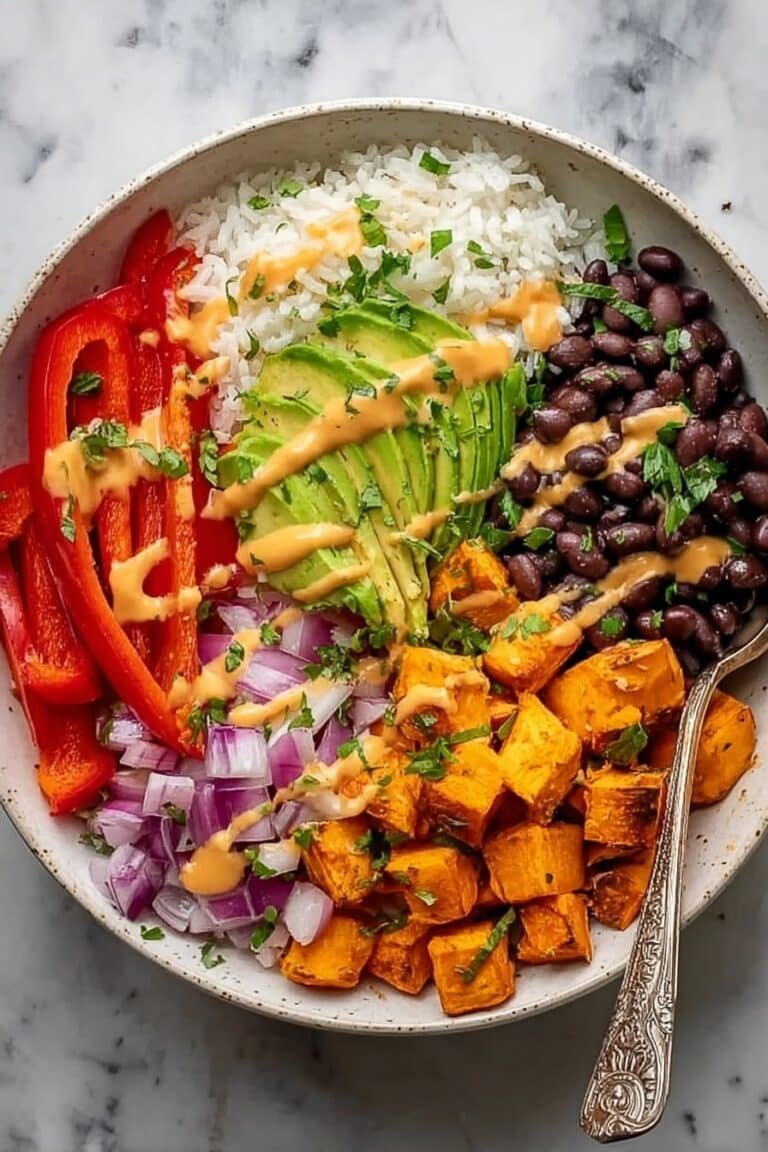 Vegan Sweet Potato Burrito Bowl Recipe