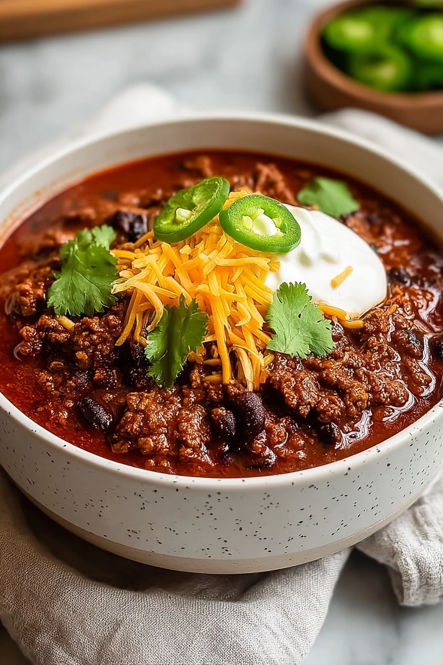 Easy Classic Beef Chili Recipe - Article Image 2 — Classic Beef Chili, easy beef chili, hearty chili recipe, quick beef chili, comforting chili dinner