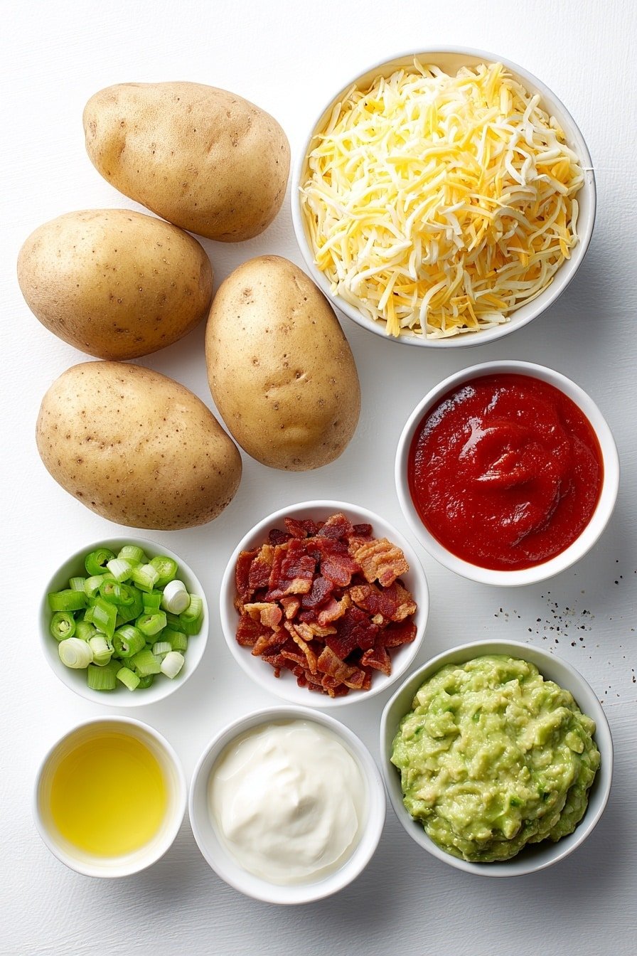 Crispy Loaded Fries with Bacon and Cheese Recipe - Ingredients Image — Crispy Loaded Fries with Bacon and Cheese, loaded fries with bacon and cheese, cheesy bacon fries recipe, crispy cheesy bacon fries, ultimate loaded fries recipe