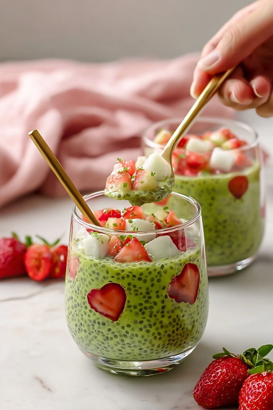 Strawberry Matcha Sago Drink Recipe - Article Image 1 — Strawberry Matcha Sago Drink, healthy matcha drinks, refreshing berry beverages, easy fruit drinks, Asian sago desserts