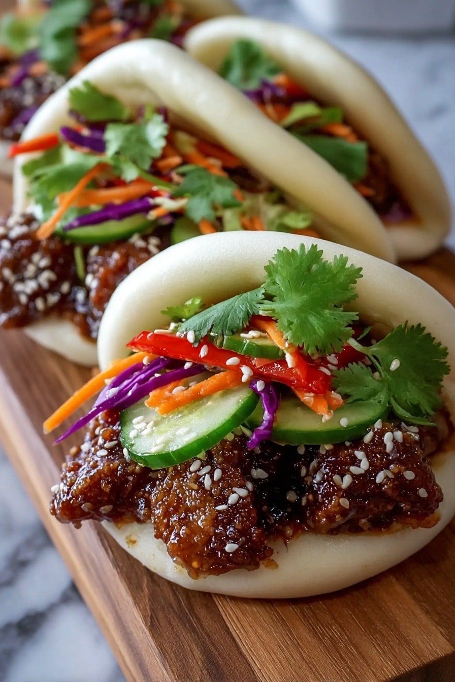 Sticky Crispy Chicken Bao Buns Recipe - Article Image 2 — Sticky Crispy Chicken Bao Buns, Chinese steamed buns with crispy chicken, homemade chicken bao recipe, Asian street food buns, fluffy bao with crispy chicken