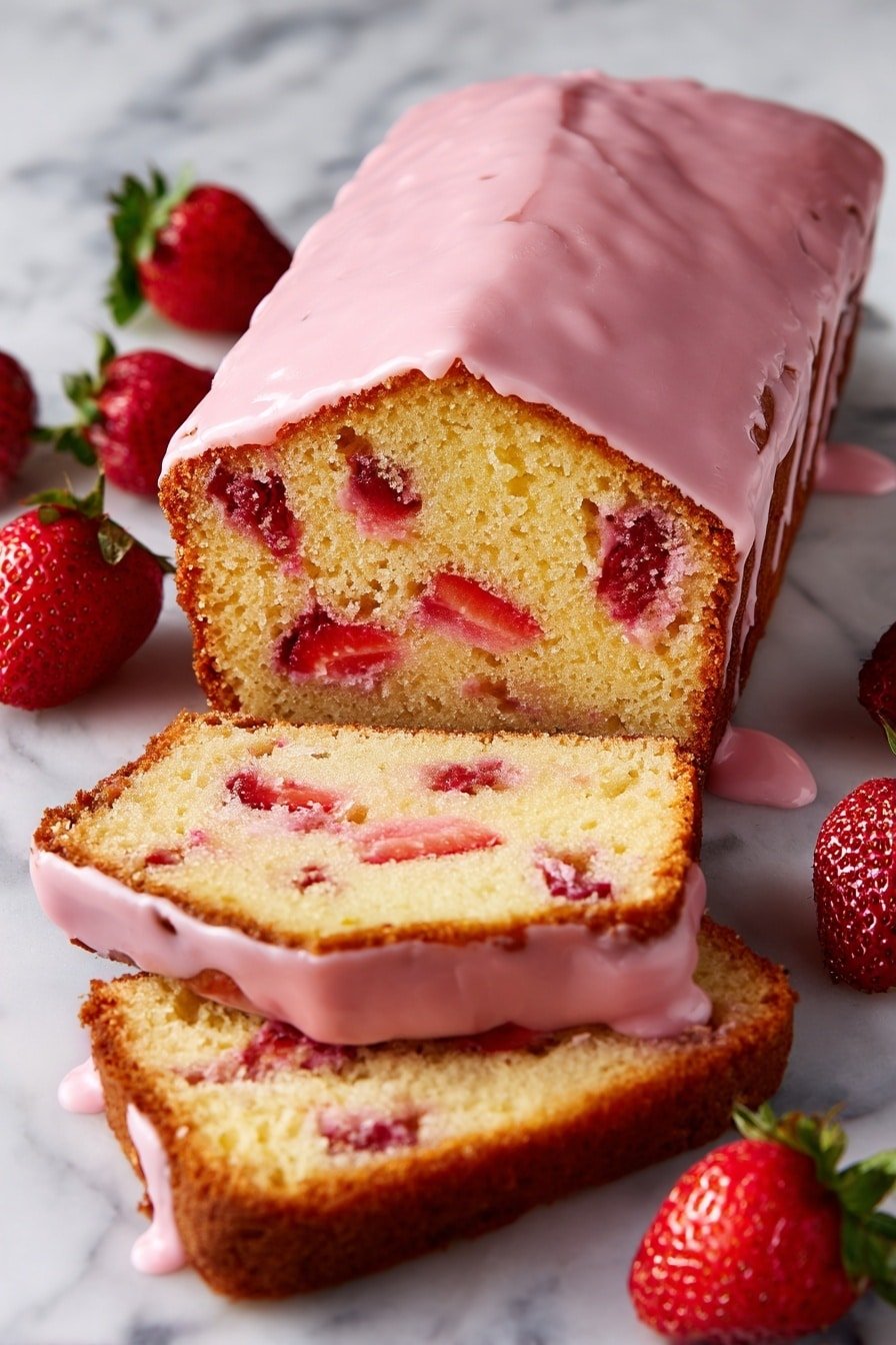 Strawberry Pound Cake Recipe - Article Image 2 — Strawberry Pound Cake, fresh strawberry cake, moist pound cake, fruity cake with strawberries, easy strawberry pound cake