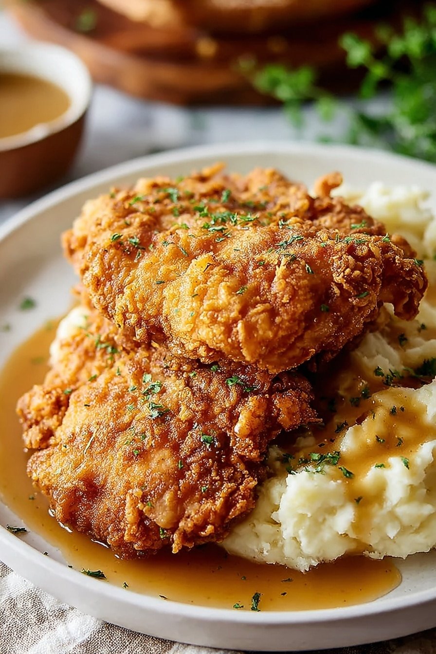 Country Fried Chicken Breast Recipe - Article Image 1 — Country Fried Chicken Breast, crispy fried chicken, homemade fried chicken, juicy chicken breast recipes, comforting chicken dishes