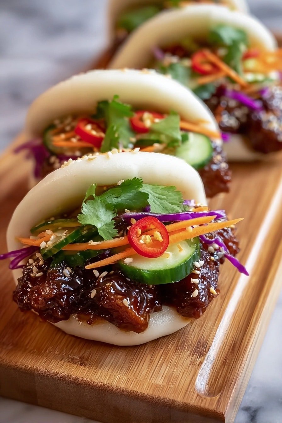 Sticky Crispy Chicken Bao Buns Recipe - Article Image 1 — Sticky Crispy Chicken Bao Buns, Chinese steamed buns with crispy chicken, homemade chicken bao recipe, Asian street food buns, fluffy bao with crispy chicken