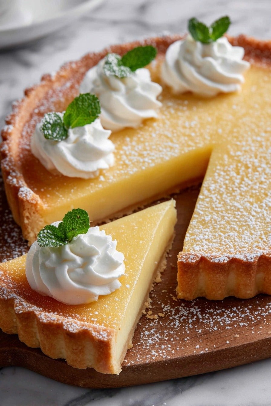 Creamy Ricotta Pie Recipe - Article Image 1 — Creamy Ricotta Pie, Italian dessert recipes, easy ricotta pie, homemade ricotta tart, lemon vanilla dessert