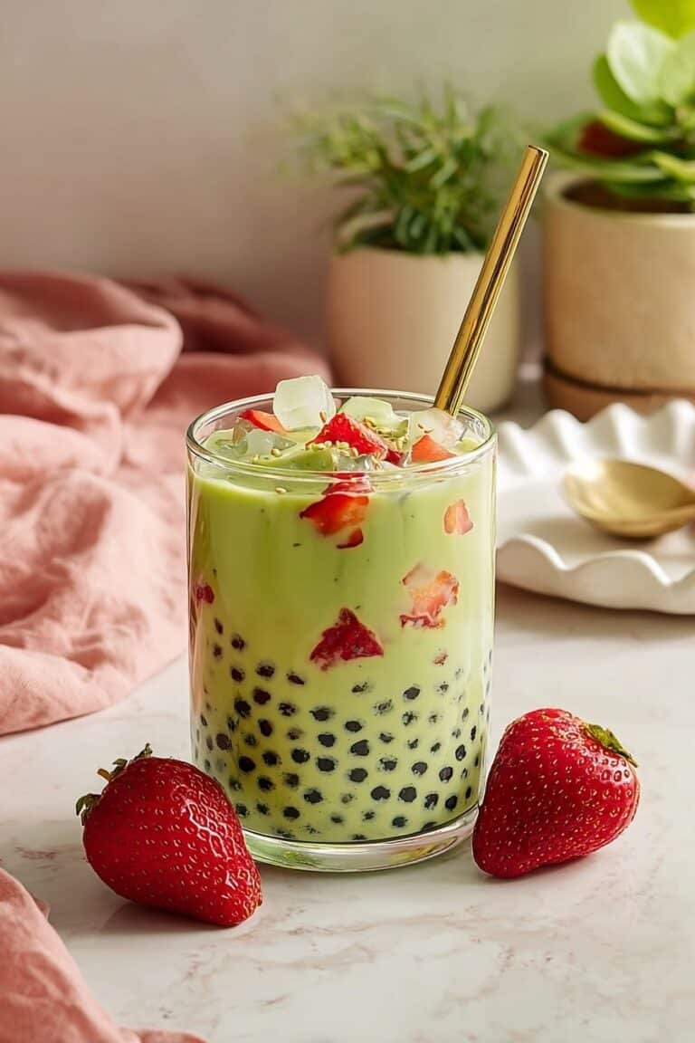 Strawberry Matcha Sago Drink Recipe