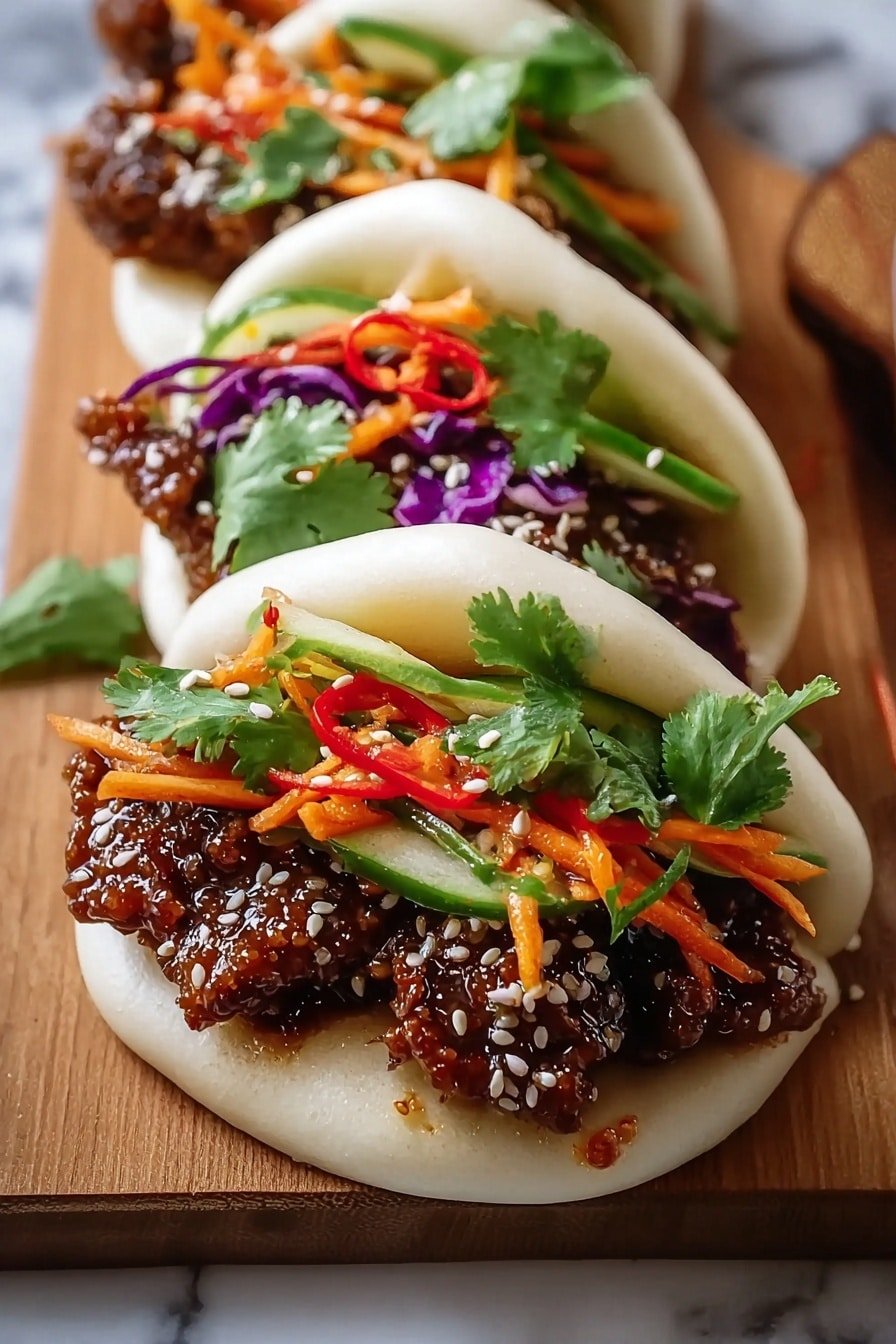 Sticky Crispy Chicken Bao Buns Recipe